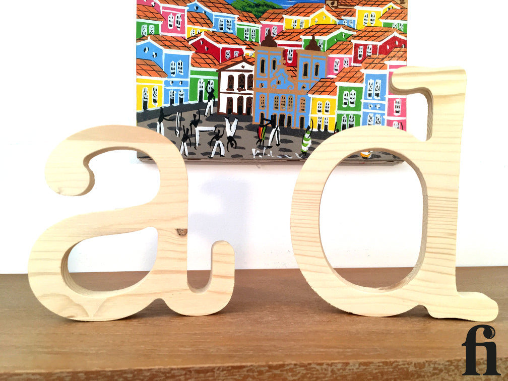 Letras decorativas de madera de pino o abeto