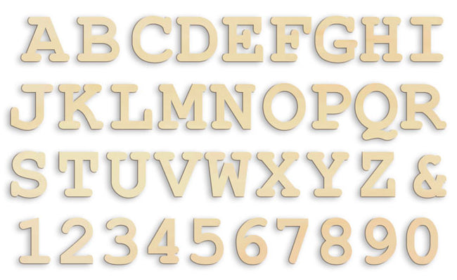 Abecedario de letras de madera natural para decoración, nombres, frases