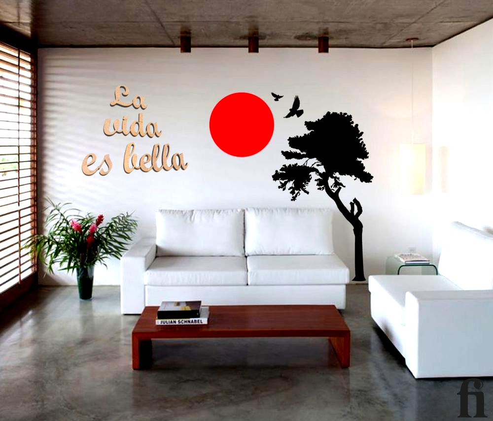 Decoración interior original con letras de madera