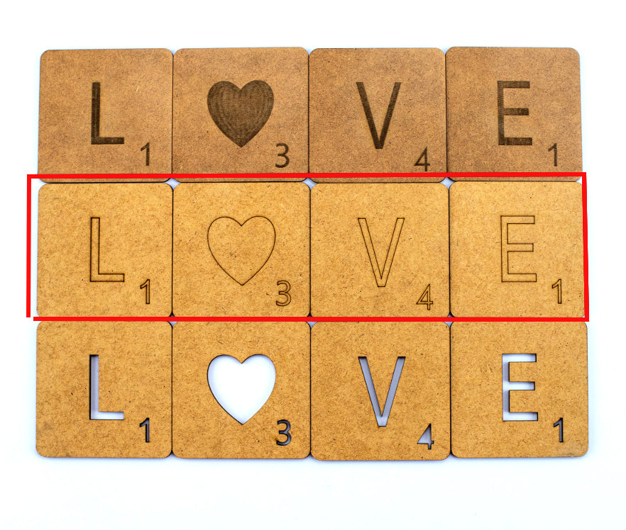 Letras SCRABBLE adhesivas de madera para decoración de pared