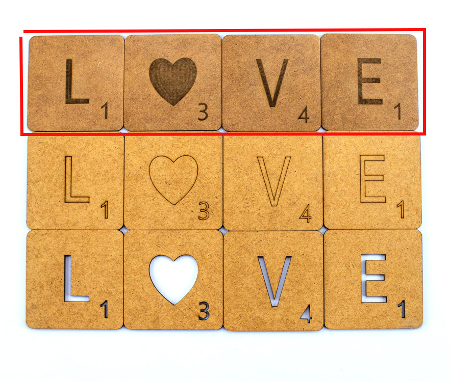 Letras SCRABBLE adhesivas de madera para decoración de pared