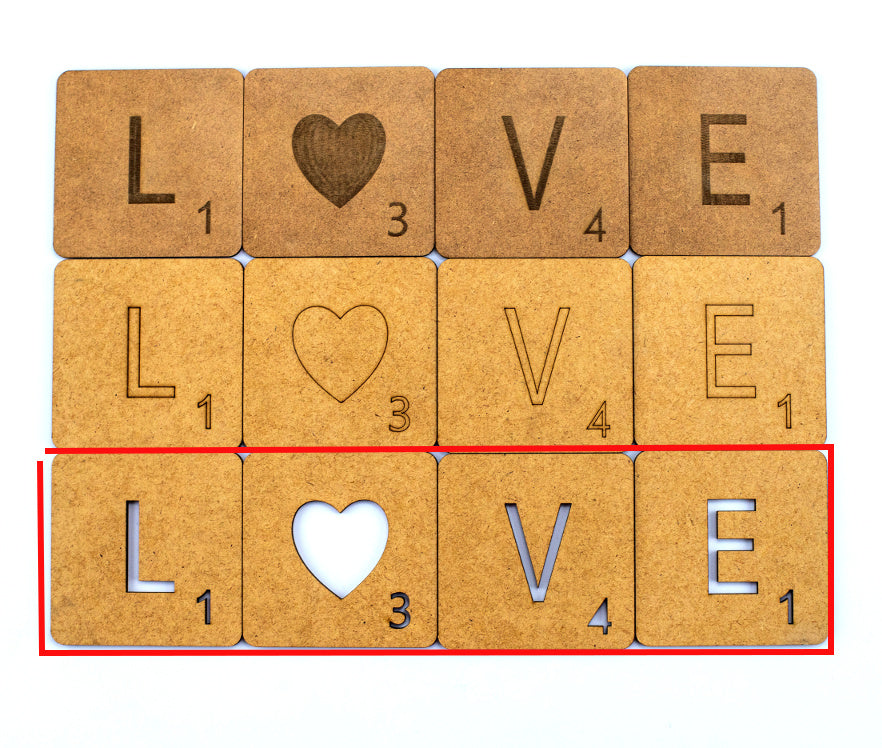 Letras SCRABBLE adhesivas de madera para decoración de pared