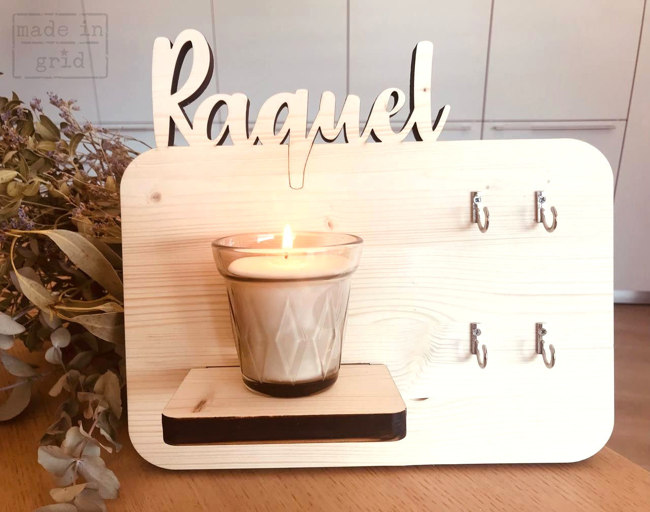 Llavero de pared de madera personalizado