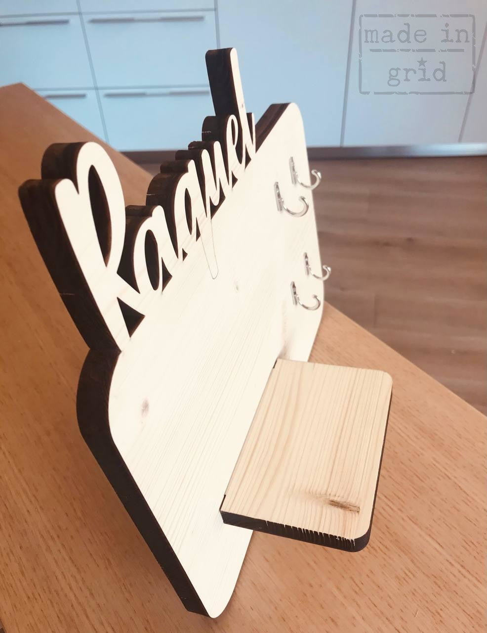 Llavero de pared de madera personalizado