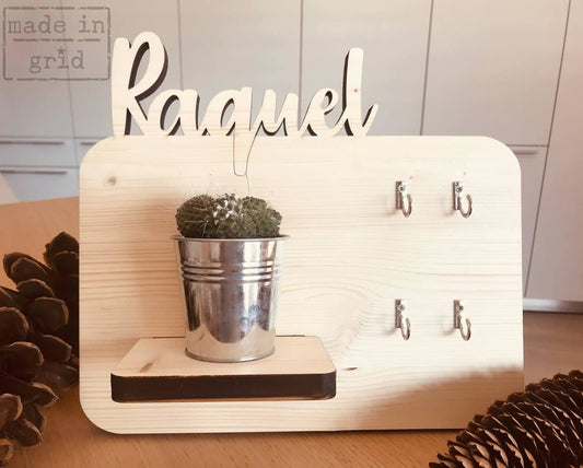 Llavero de pared de madera personalizado