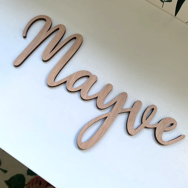 Nombre personalizado de madera fina