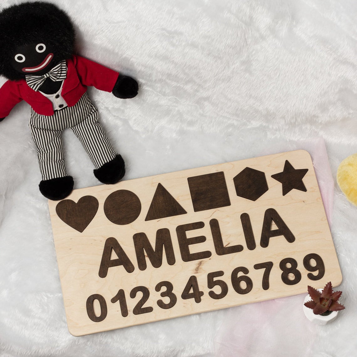 Puzzle infantil educativo con nombre personalizado de madera para niño/niña