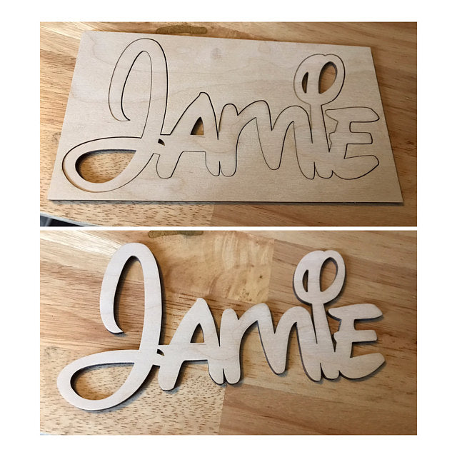Nombre infantil personalizado de madera tipo "Disney" para bebes y niñas niños