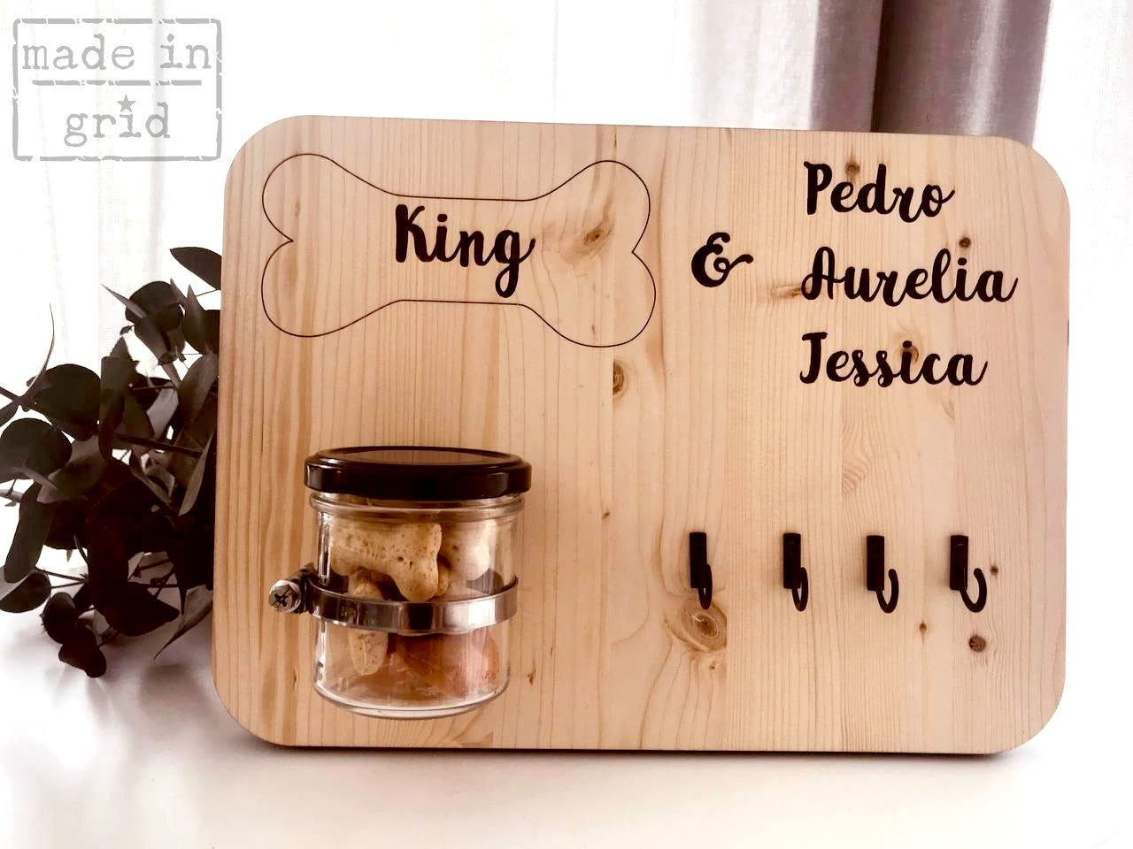 Llavero de pared de madera personalizado