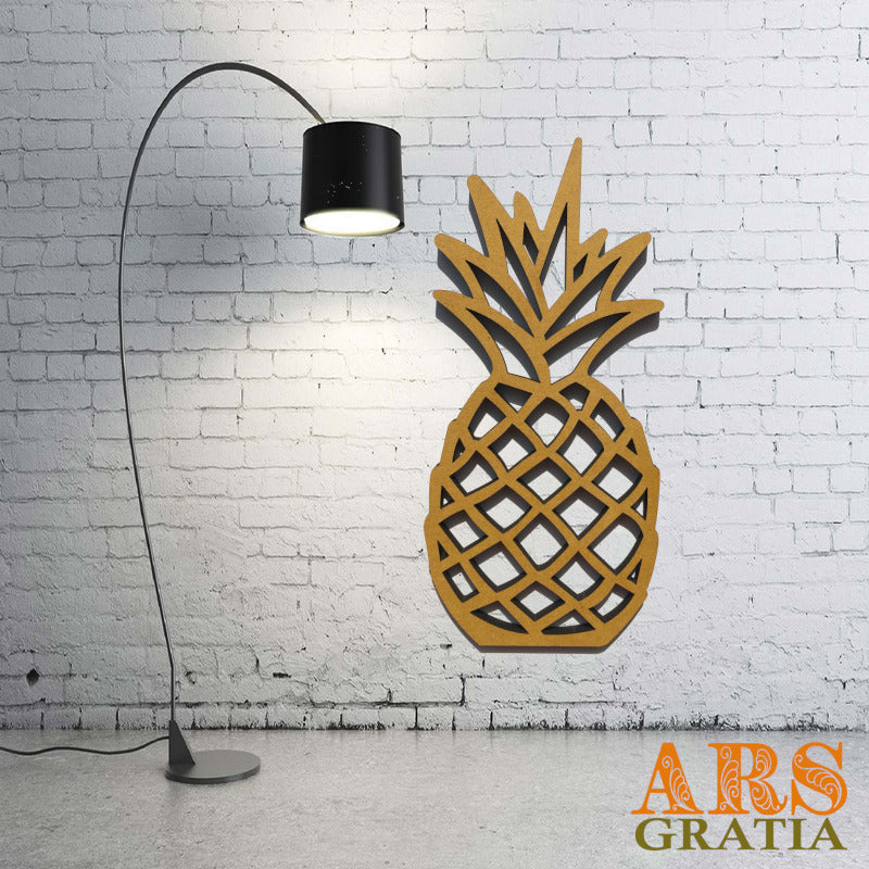 Wall art piña ananas amarillo, azul, verde, naranja, gris, negro, blanco