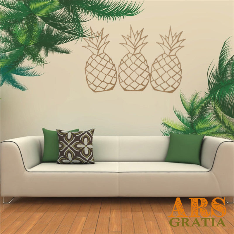 Cuadros de pared en forma de piña de madera, personalizables