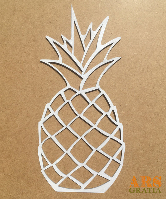 Piña decorativa de madera blanca