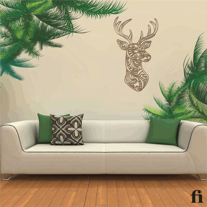 Cabeza de reno de madera para colgar en lapared