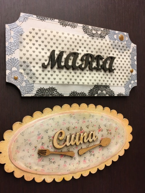 Placas de madera para puerta y colgar