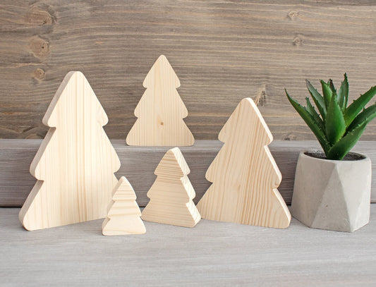 Abetos decorativos de madera natural