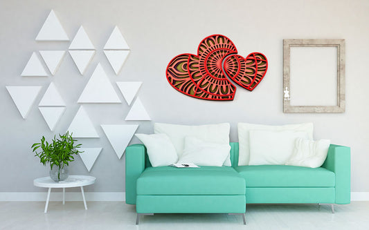 Déco murale - Mandala Coeurs